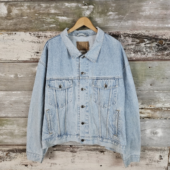 Vintage Other - Vintage 1990s Canyon River Blues Lightwash Denim Trucker Jacket Size XL